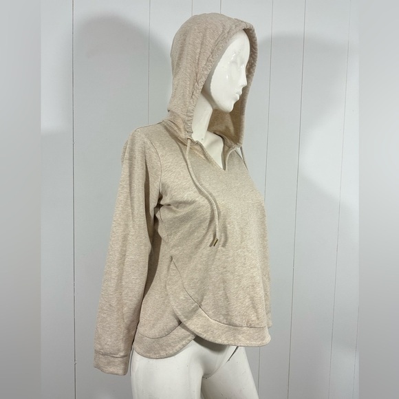 Michael Kors Women’s Beige Sweater Hoodie Pullover Size M Hooded W Long Sleeve - Picture 5 of 9